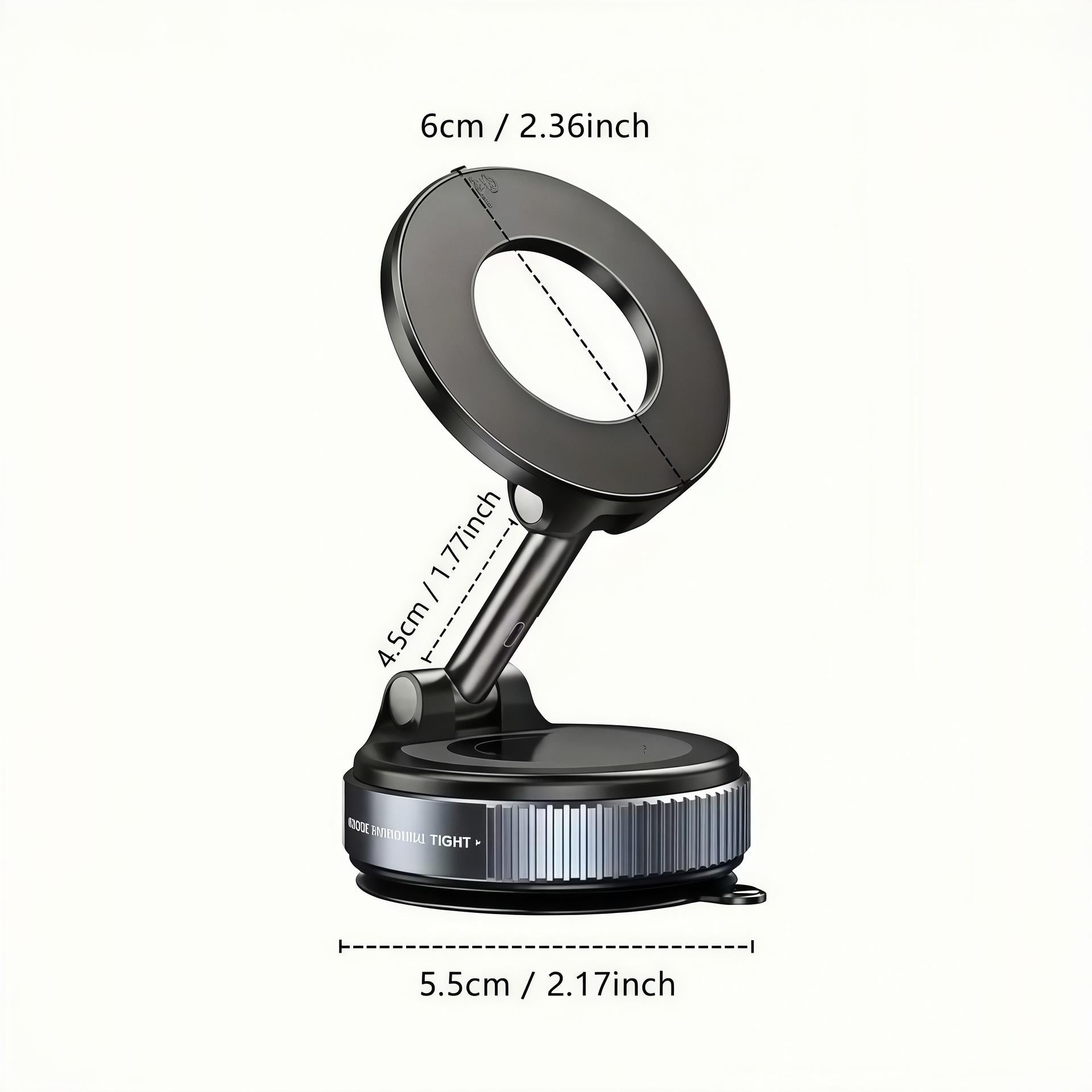 Premium Vacuum Magnetic Car Phone Holder | MagSafe Compatible | 360° Rotatable | Foldable Dashboard, Windshield & Screen Mount
