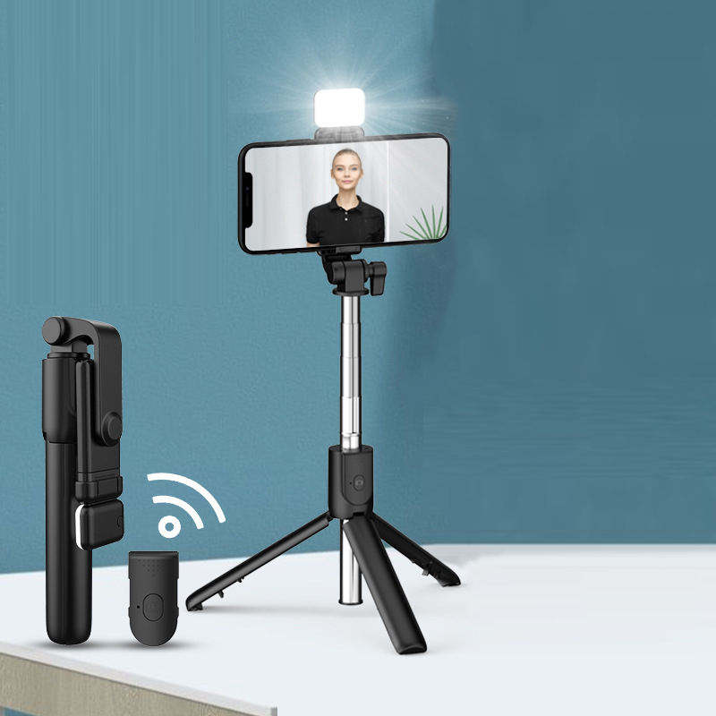 Premium Foldable Selfie Stick with Bluetooth Remote & LED Light | Extendable 71 cm | 360° Rotatable | Portable Mobile Phone Selfie Stick