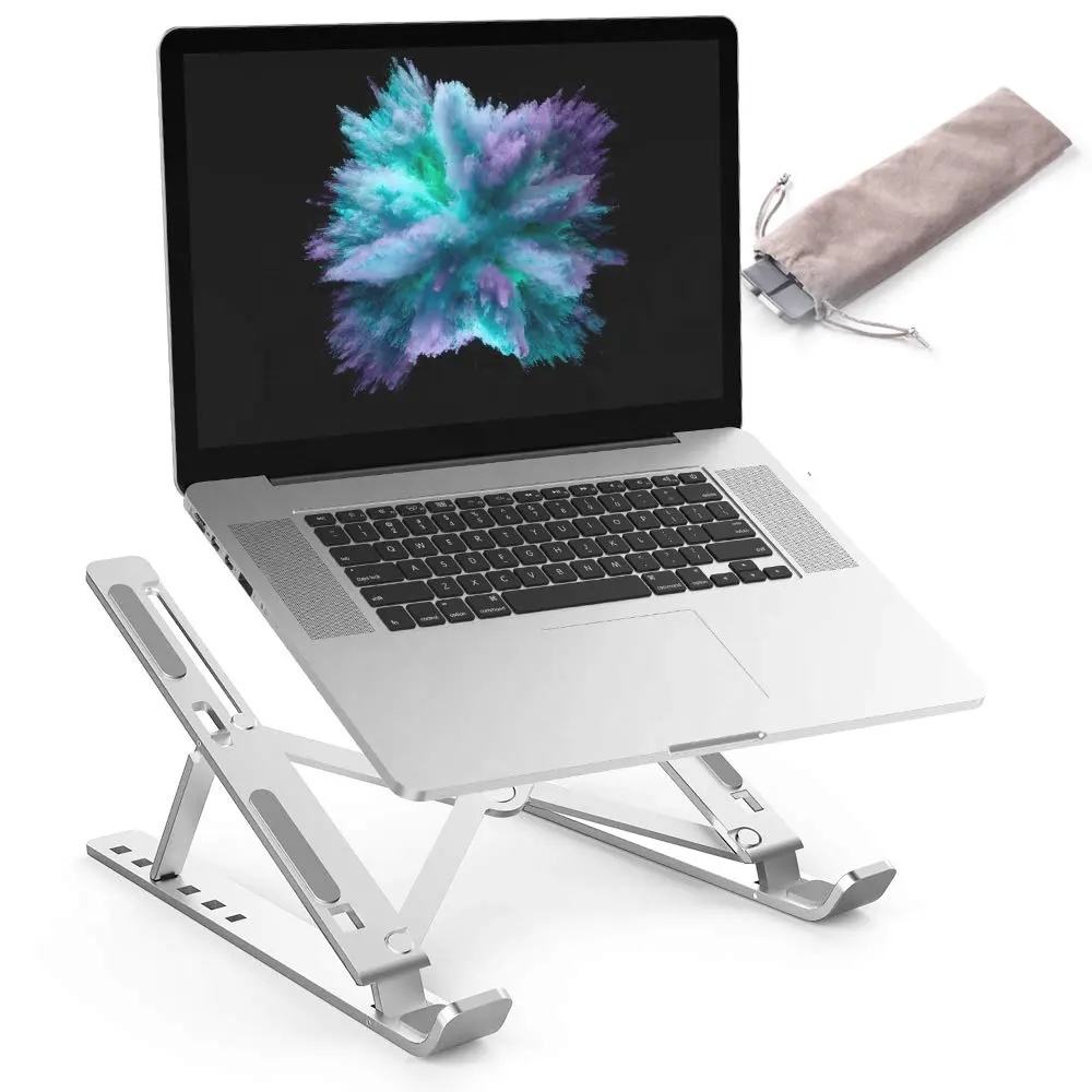 Premium Foldable Adjustable Aluminium Laptop & Tablet Stand with 360° Rotation | Ergonomic Metal Desk Stand | Compatible with 10"–15.6" Laptops